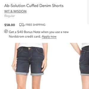 {Wit & Wisdom} Ab-Solution denim shorts EUC